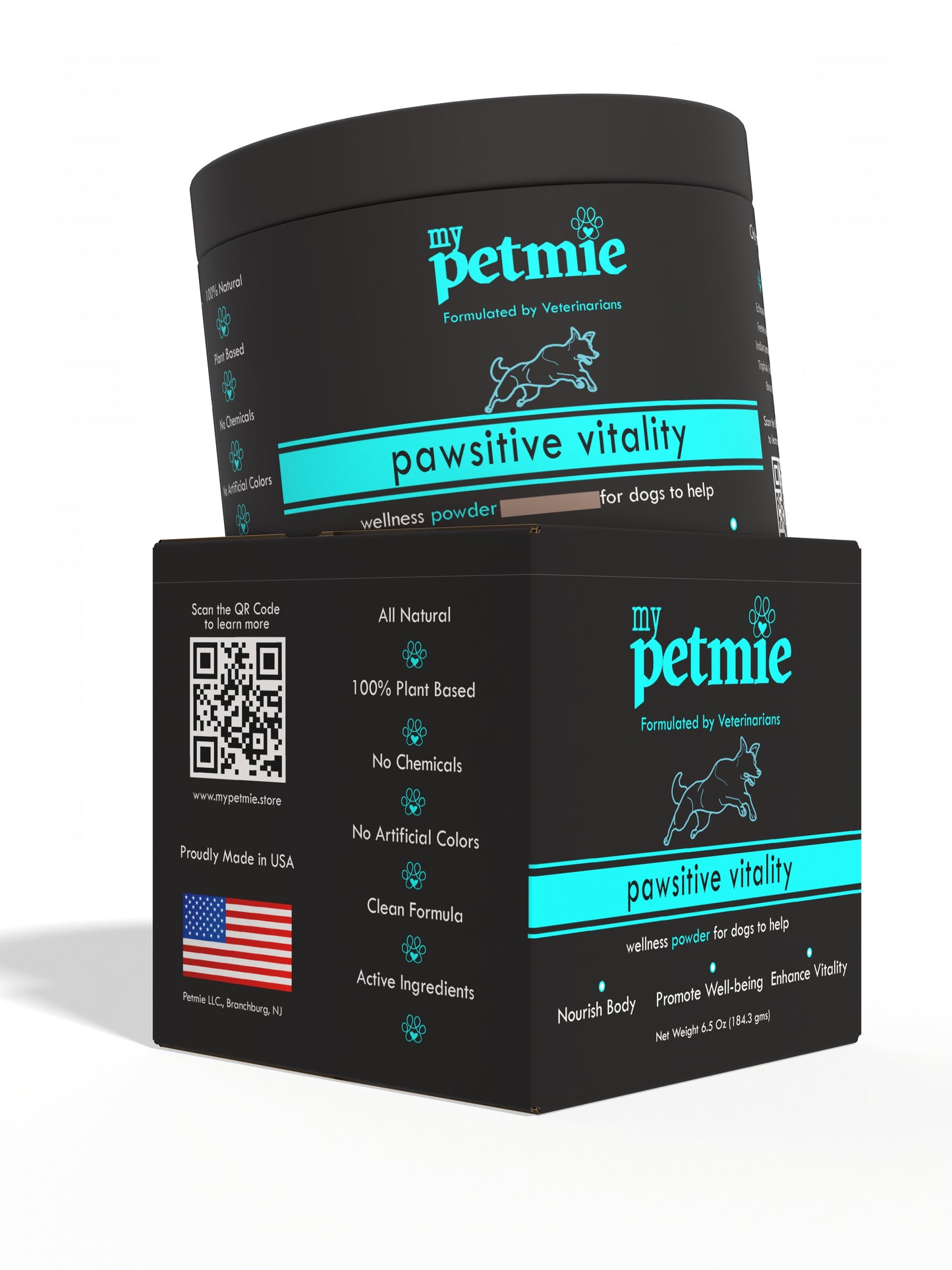 Pawsitive Vitality Powder for Dogs | 60 scoops in a jar