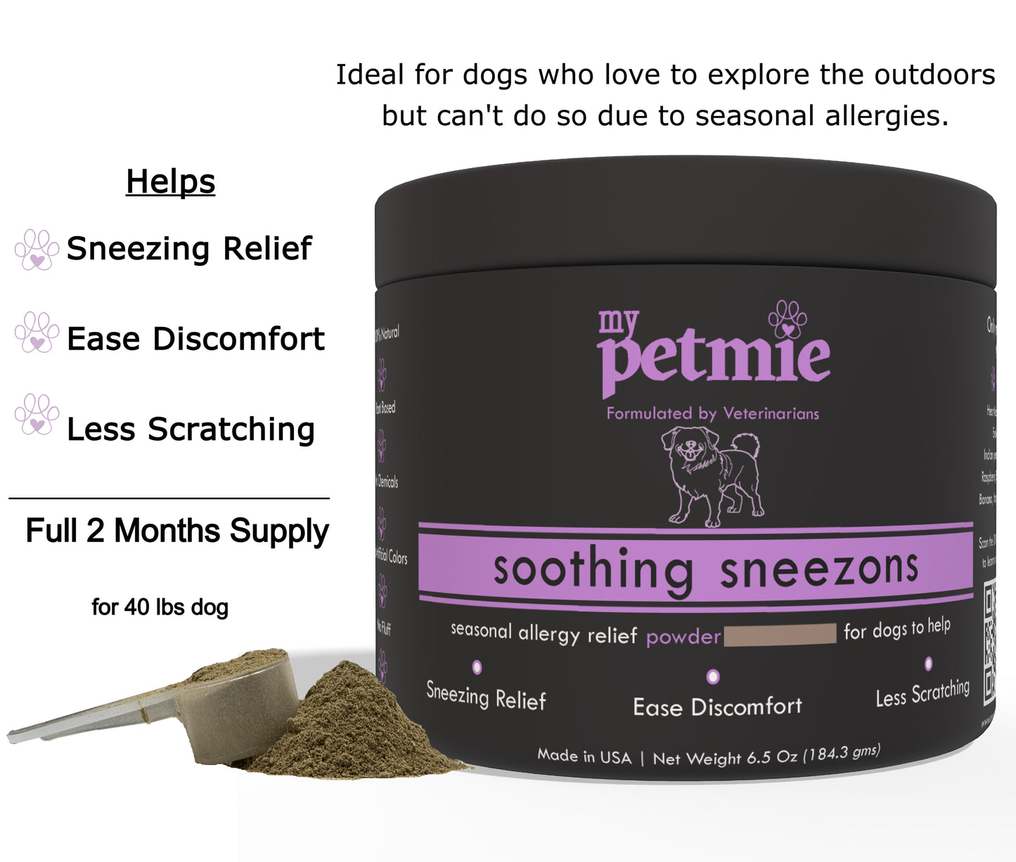 Soothing Sneezons Powder for Dogs | 60 scoops in a jar
