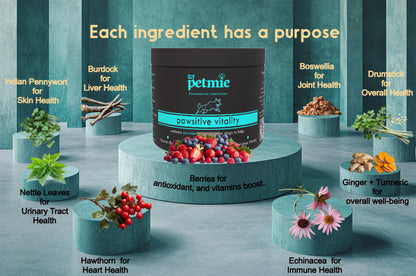 Pawsitive Vitality Powder for Dogs | 60 scoops in a jar