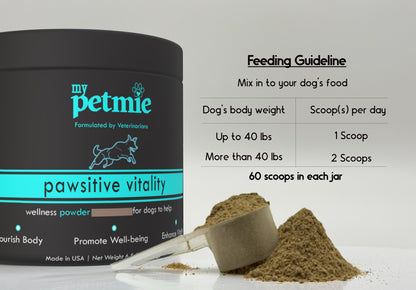 Pawsitive Vitality Powder for Dogs | 60 scoops in a jar